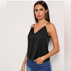 SHEIN Satin Vneck strap shirt / Size: L